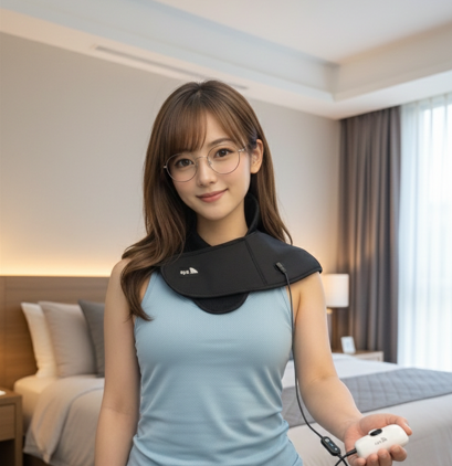 Shoulder cape in use